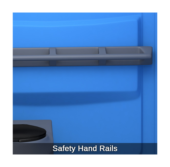 handicap porta potty with rail