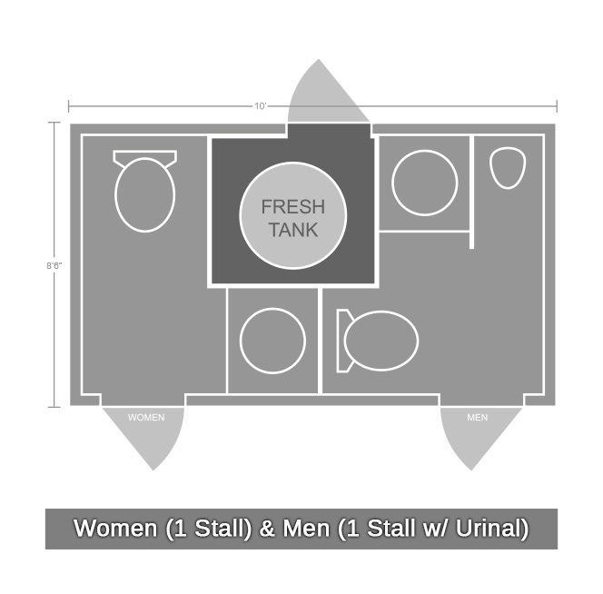 2 station restroom trailer layout